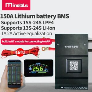 JK BMS de 150A con balanceador ACTIVO de 1A/2A, soporta desde 13s a 24s Batería de litio, li-ion, lifepo4, inteligente con bluetooth, rs485, display, 15s, 16s, 17s, 18s, 19s, 20s, 21s, 22s, 23s, 24s, 48v, LFP4, 60V, compatible con 3,2 v, 3,6 v, 3,7 v