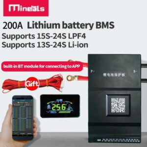 JK BMS de 200A con balanceador ACTIVO de 2A, soporta desde 13s a 24s Batería de litio, li-ion, lifepo4, inteligente con bluetooth, rs485, display, 15s, 16s, 17s, 18s, 19s, 20s, 21s, 22s, 23s, 24s, 48v, LFP4, 60V, compatible con 3,2 v, 3,6 v, 3,7 v