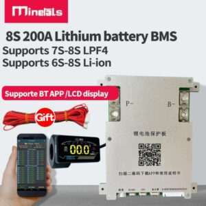 JK BMS inteligente 8s LiFePO4 con bluetooth incorporado, compatible con LCD 485, puerto de 200a, ecualizador activo 2A, 24V, 6S, 7S