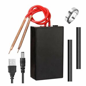 ALEOHALTER Máquina de soldadura por puntos, mini soldador de puntos con 2 bolígrafos de soldadura USB de carga 6 engranajes ajustables para bricolaje correa de níquel herramienta de equipo doméstico