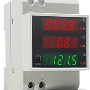 KETOTEK Voltímetro Amperímetro Digital AC 80-300V 100A Voltaje Corriente Potencia Energia Electrica Medidor de Consumo Electrico Carril Din Medidor de Energía Monofásico  Amazon.es Bricolaje y herramientas